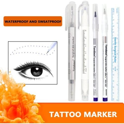 Semi-permanent Tattoo Skin Lip Line Eyebrow Design Positioning Note Pen Double-headed Skin Marker Eyebrow Skin Marker Pen TSLM1