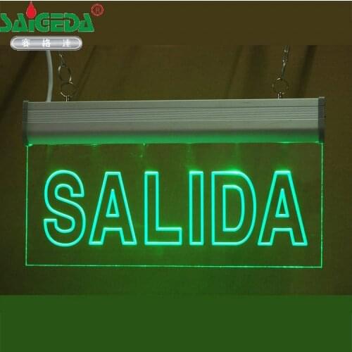 Customize pattern Buyer provides text EXIT Acrylic carving LED lamp Fire emergency indication board Arrow Evacuation sign Tag