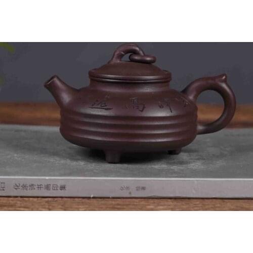 Manufacturers are recommended by the manual authentic old purple clay three-legged yuhuan dragon pot of kung fu tea set