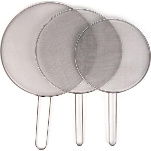 1pcs 25/29cm/33cm Stainless Steel Splatter Screen Mesh Pot Lid Cover Silver Oil Frying Pan Lid Cooking Tools Kitchen Accessories