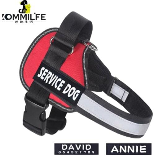 Nylon Personalized Dog Harness Reflective Adjustable Dog Harness And Leash Set Small Medium Large Dog Harness With Name Tag