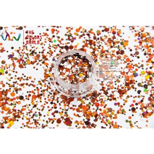 RAM321-190 Mix Colors Dot shapes round Glitter for nail art ,nail gel,makeup and DIY decoration