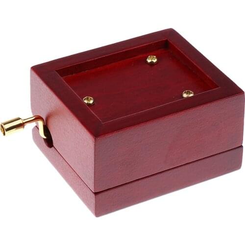 Vintage Wooden Hand-cranked Music Box Clockwork Music Box with Love Story Tune Craft Collectibles