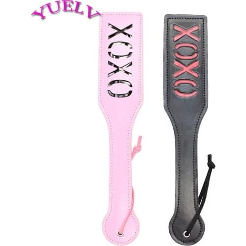 YUELV Adult Game Leather Sex Paddle Flogger Spanking Paddle Knout Fetish Slave Flirt Whip XOXO Paddle Sex Products For Couples