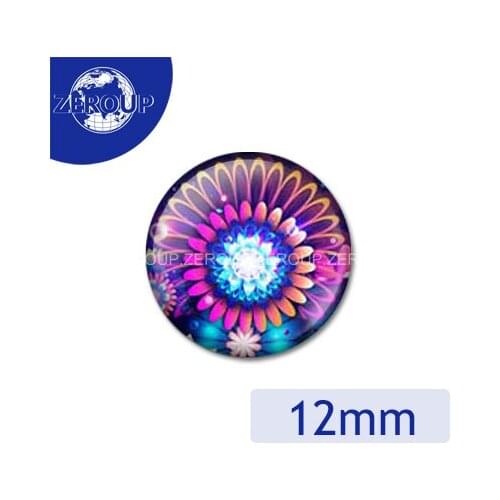 ZEROUP 20pcs/lot 12mm 20mm 25mm 30mm DIY handmade round photo Glass Cabochon dome jewelry finding Settings pattern flat back