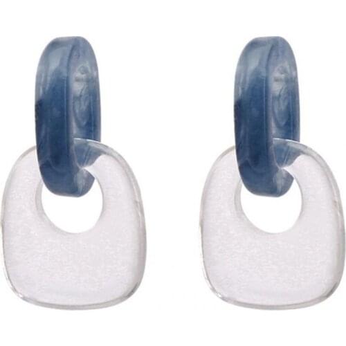 1 Pair Refreshing Earrings Exquisite Blue Acrylic Geometric Square Ear Studs Ear Accessories for Holiday Wholesalae Dropshipping