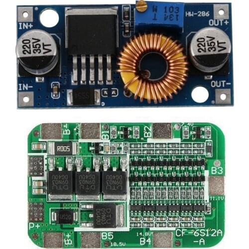 1Pcs High Power 5a Xl4005E1 High Efficiency Dc-Dc Output Adjustable Step-Down Power Module Up To 2596 & 1Pcs 6S 15a Pcb Bms Prot