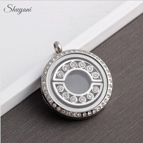 20PCS/LOT Silver Plated Crystal Semicircle Charms Floating Locket Charms For Memory Locket Pendant