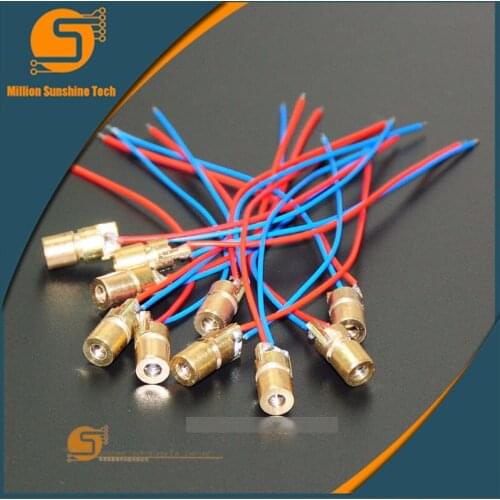 10pcs Adjustable Laser Dot Diode Module 5mW 650 nm Red Sight Copper Head Mini Laser Pointer for arduino free shipping