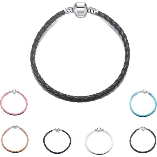 16-41CM 2020 Genuine Leather Bracelet Fit European bracelet & bangle Rope chain Luxury Brand Women Jewelry DIY charm bead gift