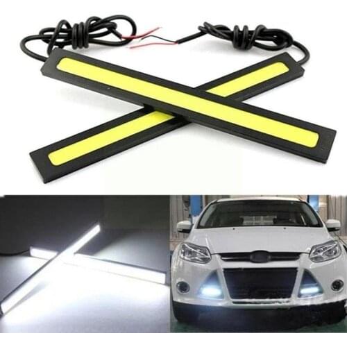 2pcs Car LDE COB Super Bright Daytime Running Lights Headlights Flexible Auto Strip Side Turn LED Brake Waterproof Signal J7N0