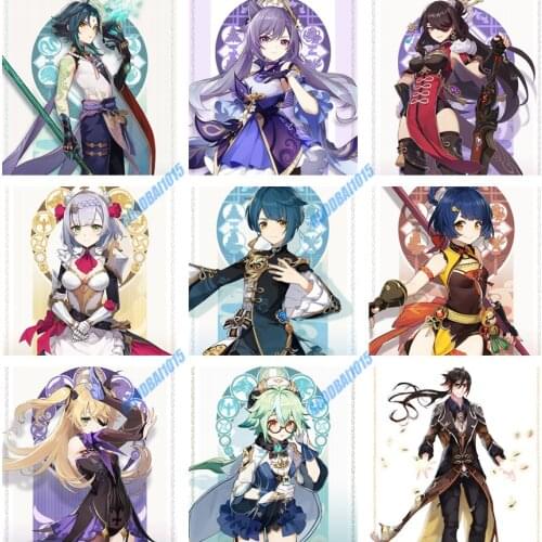 5D Diamond Painting Anime Mosaic Cross Stitch Kits Home Decor Diamond Embroidery Full Diamond Art Genshin Impact Game