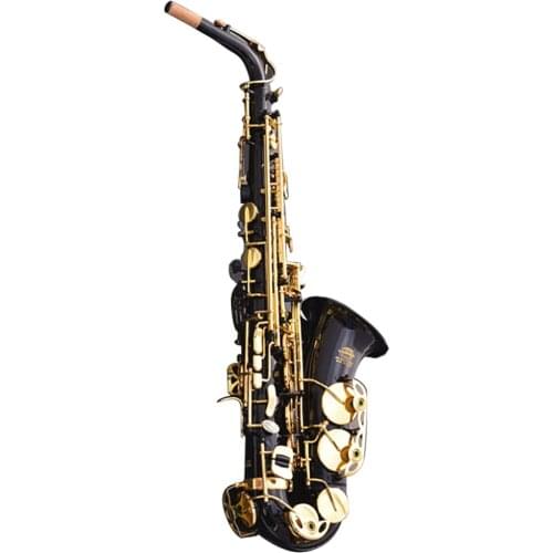 E-flat Alto Saxophone Painted Golden Sax Playing Musical Instruments Brass Pearl black craft Top Quality Saxofon Gift SAX03