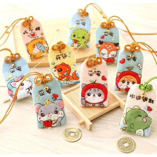 Omamori DIY Embroidery Needlework Women Lucky Amulet Cross Stitch Handmade Couples Pendant Keychains Bags Talisman Llaveros