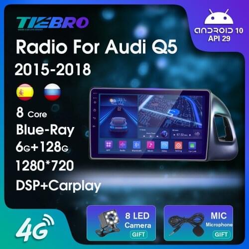 2DIN Blu-ray IPS QLED Car Radio For Audi Q5 2015-2018 GPS Navigation Auto Radio Android10.0 Car Video Player NO2DIN DVD Carplay