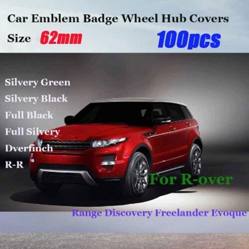 100pcs/Set 62mm Car Covers for Rover Range Discovery Freelander Evoque Label Auto Car Emblem Wheel Rims Hub Center Caps Badge