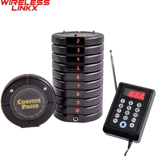 Wirelesslinkx Wireless Restaurant Buzzer Pager Customer Guest Paging Calling System for Church Clinic Quiz Food Court Truck