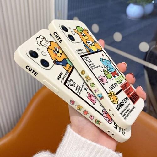 Beer Bear Bear Phone Case For iPhone 12 Pro Max 11 X XS XR XSMAX SE2020 8 8Plus 7 7Plus 6 6S Plus Liquid Silicone Cover