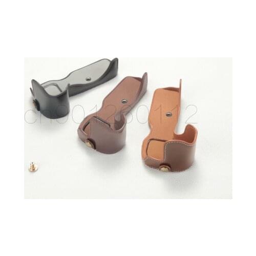 PU Leather case Half body set Case cover Grip for Canon EOSR R Camera Bag with Battery Opening