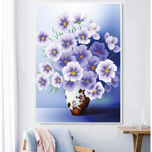 Flower Vase 5D Diamond Painting Embroidery DIY Cross Stitch Kits Home Art Plant Decor