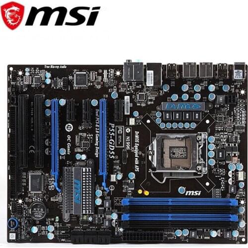 For MSI P55-GD55 Motherboard LGA 1156 DDR3 For Intel P55 P55M Desktop Mainboard SATA II PCI-E X16 Used