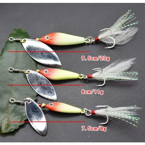 Artificial Rotating Sequins Bait Freshwater Fishing Hard Bait 8g/11g/20g 3D Eyes Anti-Corrosion Bionic Metal Fishing Lures