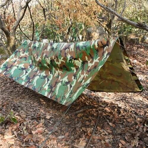 MENFLY Camo Camping Awning Thickened Outdoor Rainproof Cloth Green PE Tarpaulin Shade Rain Sunscreen Plastic Dustproof Canopy