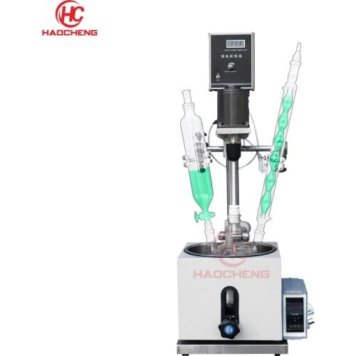 1L 2L 3L 5L Laboratory Chemical Reactor Lab Jacket Jacketed Single Layer Glass Reactor