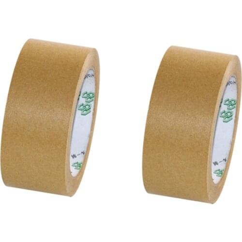 2 Rolls 50mm width 20/30/40/50 yards Water free kraft paper tape photo frame tapes sealing tape leather belt high viscosity DIY