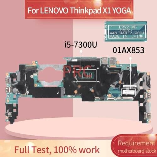 01AX853 For LENOVO Thinkpad X1 YOGA I5-7300U 8GB Notebook Mainboard 16822-1 448.0A912.0011 SR340 DDR4 Laptop motherboard