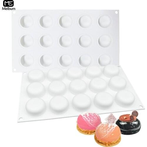 Meibum 15 Cavity Oblate Shape Pastry Silicone Mold DIY Chocolate Pudding Cake Mould Muffin Dessert Modle Kitchen Baking Tools
