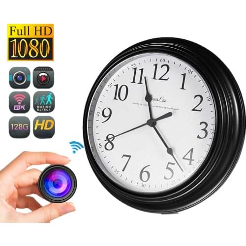 1080P HD Mini Camera WiFi Wall Clock Camera Real-time Monitoring Motion Detection Mobile Phone Remote Viewing P2P IP DVR