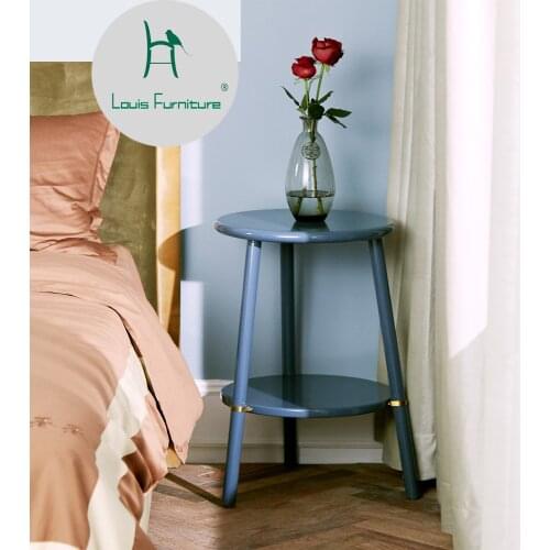 Louis fashion coffee tables Circle Side Several High Gloss Bedside Cabinet Nordic Solid Wood Designer