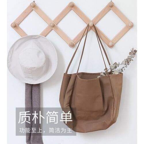 GY Nordic Solid Wood Wall-Mounted Coat Rack Stretchable Hanger Hallway Entrance Clothes Hook Doorway Wall Clothes Hook