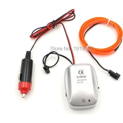 By DC12V EL Drive 2.3mm with Skirt 1 Meter EL wire Neon Light Tube lights For Car Internal Decoration For Auto Party Decoration