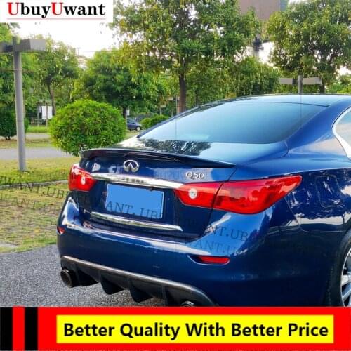Painted Glossy Black Style Spoiler Roof Spoiler Wing At Reasonable Price For INFINITI Q50 2014-2020 For Infiniti q50