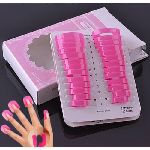 Wholesale 200sets Manicure Tools 26pcs Nail Polish Edge Anti-Flooding Plastic Template Clip Model Folders Template Clip& Sticker