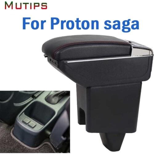 Mutips for Proton saga armrest box leather arm rest car-styling center centre console accessories decoration automobile ABS 2018