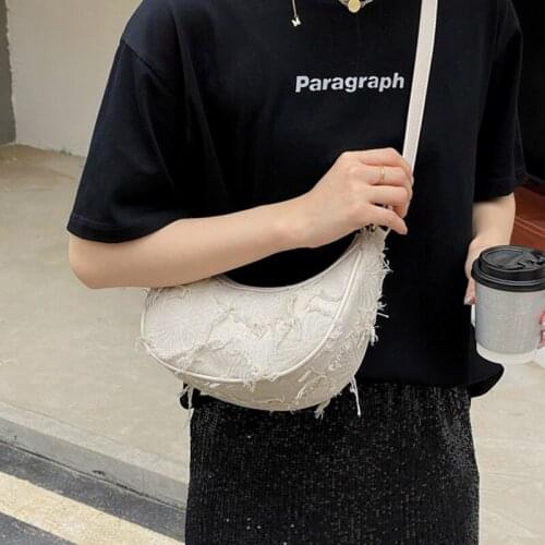 Retro Tassel Half Round Womens Handbags Canvas Totes Underarm Bag Ladies Fashion Branded Shoulder Crossbody Bags