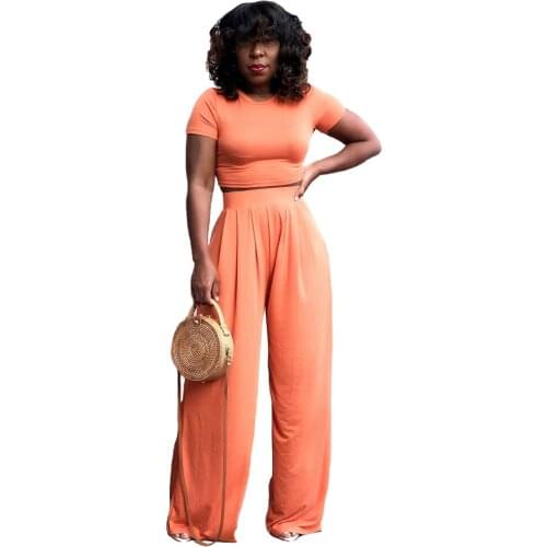 Causal Women Two Piece Set Long Wide Pants Streetwear Tracksuit Outfit