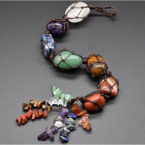 Nature Stone Hanging Ornaments Natural Crystal Charming Hangings Jewelry for Bag Backpack Car Interior Gemstone Decoration