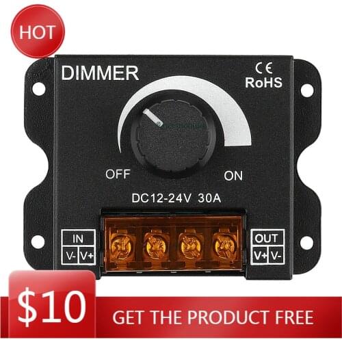 Dimmer Switch Dimmer Knob Controller DC 12V-24V 30A for Single Color LED Strip