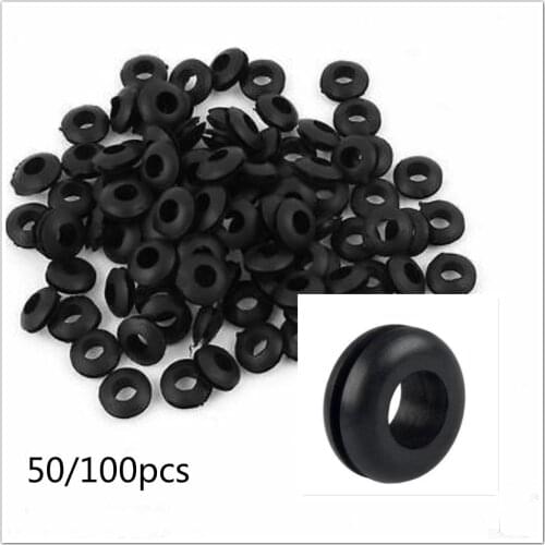 Rubber Grommet 50/100pcs Blanking Hole Wiring Cable Gasket Rubber Seal Assortment Set For Protects Wire Cable Hardware Tools