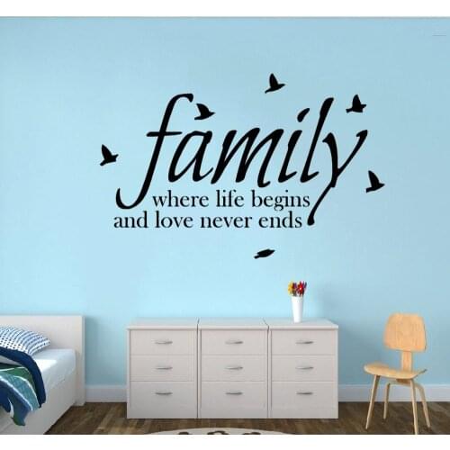 Family Sticker Family Quote Wall Decal Home Living And Bed Room Decoration Removable A003310