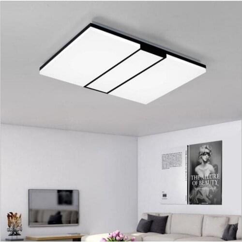 LED Ceiling Lamps Living Room Light Rectangular Simple Modern Acrylic Lamps Superbook Iron Remote Control Bedroom Lighting led