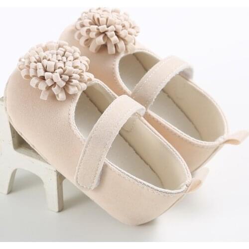 Candy Colors Newborn Baby Prewalker Soft Bottom Anti-slip Shoes Footwear Classic Princess Girl Crib Mary Jane Big Flower Shoes