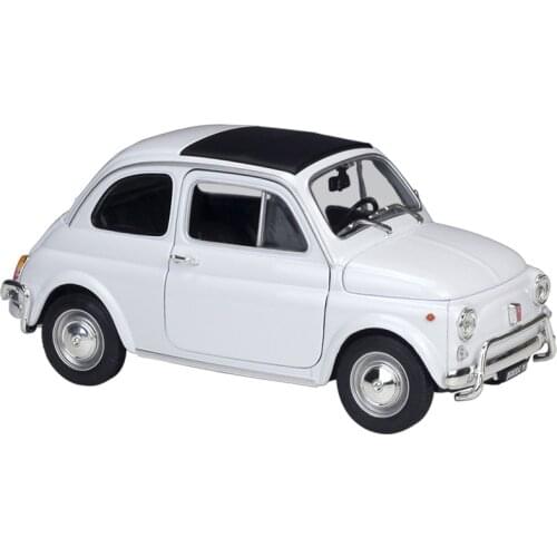 WELLY 1:18 Diecast FIAT 500L White Yellow High Simulation Vehicle Allo Metal Model Car