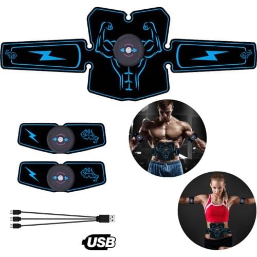 USB Charging Electrostimulator ABS Stimulator EMS Abdominal Muscle Stimulator Belt Slimming Bandage Vibration Fitness Equipments