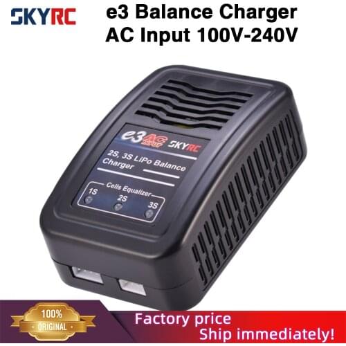 SKYRC e3 Charger 2S 3S LiPo Battery Balance Charger AC Input 3.7V 7.4V 11.1V RC Charging Parts Power Cable US EU Plug