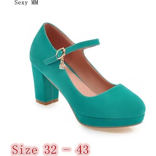 Women High Heel Shoes Platform Pumps Woman Thick High Heels Party Wedding Shoes Kitten Heels Small Plus Size 32 33 - 40 41 42 43